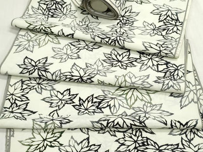 平和屋着物▼羽織・コート　反物　羽尺　型染　草葉文　丹後ちりめん　逸品　未使用　DABG9163we
