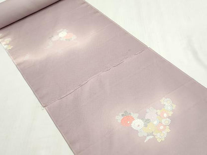 平和屋着物▼付下げ　解き反物　着尺　八掛付き　刺繍　花籠文　暈し染め　逸品　DABG9204we