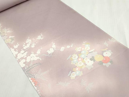 平和屋着物▼付下げ　解き反物　着尺　八掛付き　刺繍　花籠文　暈し染め　逸品　DABG9204we