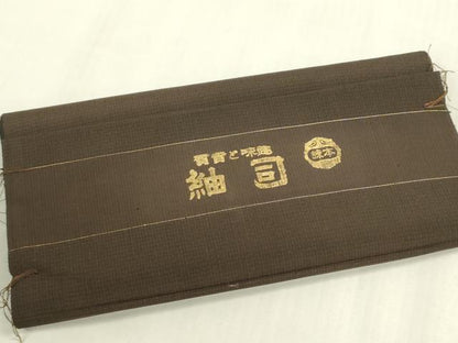 平和屋着物▼紬　反物　着尺　格子　逸品　未使用　DABG9237we