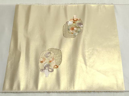 平和屋着物▼名古屋帯　帯反物　総刺繍　仕覆吉祥文　金糸　逸品　未使用　DABG9295we