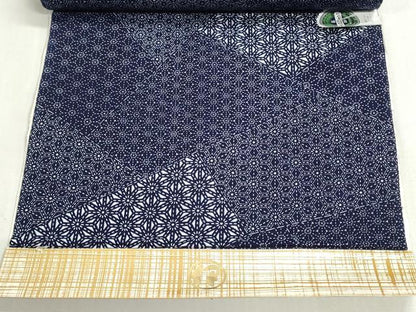 平和屋着物＊夏物　浴衣　反物　着尺　東京本染　麻の葉切嵌花文　伊勢丹扱い　綿　未使用　DABG9317we