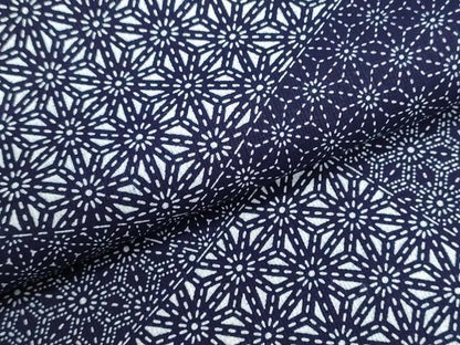 平和屋着物＊夏物　浴衣　反物　着尺　東京本染　麻の葉切嵌花文　伊勢丹扱い　綿　未使用　DABG9317we