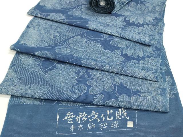 平和屋着物＊夏物　浴衣　反物　着尺　綿絽　無形文化財 東京新粋染　御簾菊花文　綿　逸品　未使用　DABG9319we
