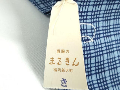 平和屋着物＊夏物　薩摩浴衣　反物　着尺　隅田川　格子　そごう百貨店扱い　綿　未使用　DABG9345we