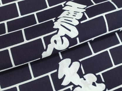 平和屋着物＊夏物　薩摩浴衣　反物　着尺　四股名　相撲　力士　千代の富士　煉瓦　綿　未使用　DABG9349we