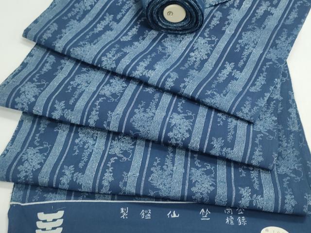 平和屋着物＊夏物　竺仙鑑製　浴衣　反物　着尺　竹　藤　綿　逸品　未使用　DABG9351we