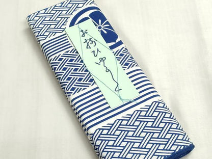 平和屋着物＊夏物　浴衣　反物　着尺　注染　梨園染　籠目　丸に桔梗　綿　逸品　未使用　DABG9361we