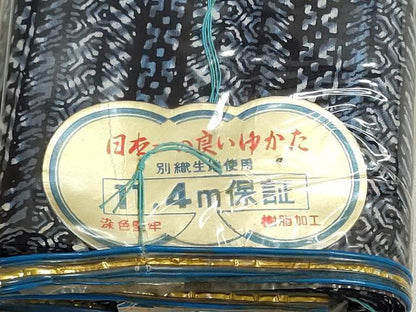 平和屋着物＊夏物　浴衣　反物　着尺　注染　十八番染　変わり横段文　証紙付き　綿　逸品　未使用　DABG9367we
