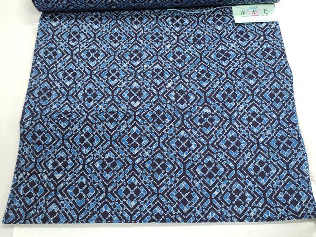 平和屋着物＊夏物　男性　浴衣　反物　着尺　東京本染　注染　菱　綿　逸品　未使用　DABG9388we