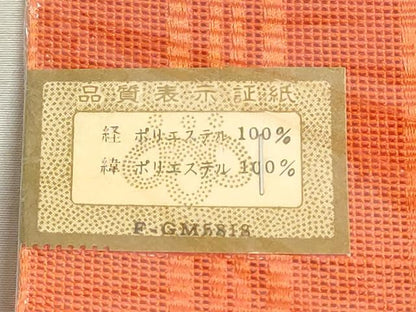 平和屋着物＊夏物　名古屋帯　帯反物　博多織　紗献上　赤橙色　未使用　DABG9397we