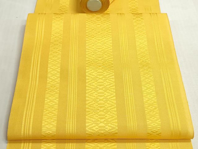 平和屋着物＊夏物　本場筑前博多織　名古屋帯　紗献上　支子色　逸品　未使用　DABG9398we