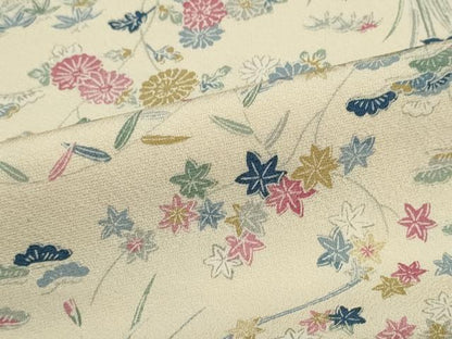 平和屋着物▼小紋　反物　着尺　風景花松文　逸品　未使用　DABG9437we
