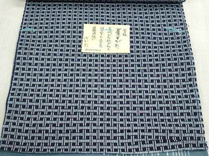 平和屋着物＊夏物　男性　浴衣　反物　着尺　堅牢染　注染　幾何学文様　キングサイズ　綿　逸品　未使用　DABG9457we