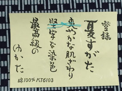 平和屋着物＊夏物　男性　浴衣　反物　着尺　堅牢染　注染　幾何学文様　キングサイズ　綿　逸品　未使用　DABG9457we