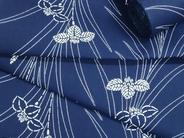 平和屋着物＊夏物　浴衣　反物　着尺　注染　三勝染　菖蒲　松坂屋扱い　綿　逸品　未使用　DABG9462we
