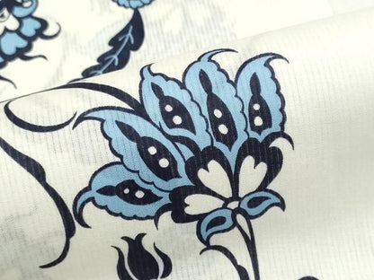 平和屋着物＊夏物　浴衣　反物　着尺　綿絽 縦絽　更紗花文　クインサイズ　綿　逸品　未使用　DABG9463we