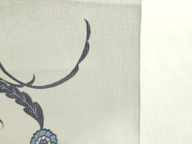 平和屋着物＊夏物　浴衣　反物　着尺　綿絽 縦絽　更紗花文　クインサイズ　綿　逸品　未使用　DABG9463we