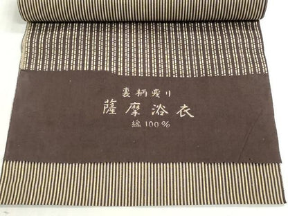 平和屋着物＊夏物　薩摩浴衣　反物　着尺　裏柄変り　注染　がくや好み染　幾何学文様　綿　逸品　未使用　DABG9464we