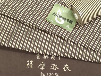 平和屋着物＊夏物　薩摩浴衣　反物　着尺　裏柄変り　注染　がくや好み染　幾何学文様　綿　逸品　未使用　DABG9464we