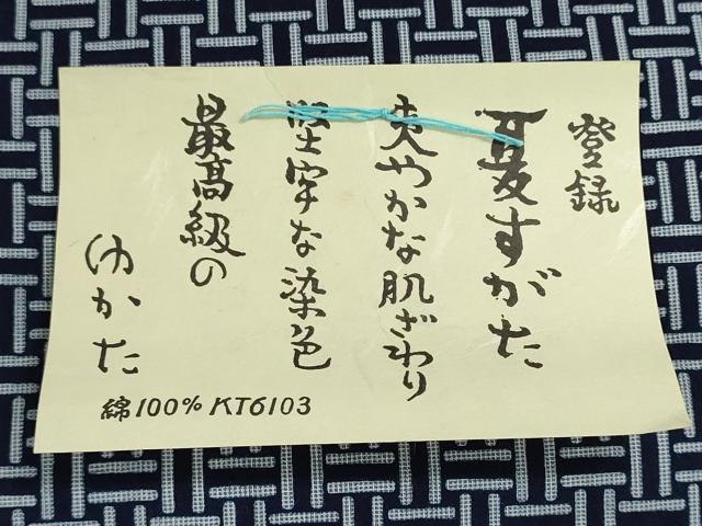 平和屋着物＊夏物　男性　浴衣　反物　着尺　注染　幾何学文様　綿　逸品　未使用　DABG9468we