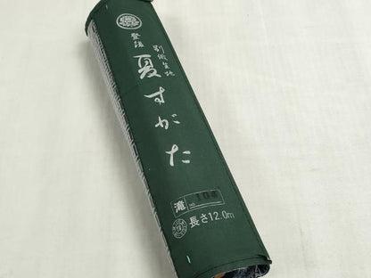 平和屋着物＊夏物　男性　浴衣　反物　着尺　注染　幾何学文様　綿　逸品　未使用　DABG9468we