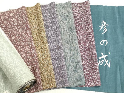 平和屋着物▼柄見本　反物　紬地　彦の成　リメイク生地　材料　逸品　未使用　DABG9481we