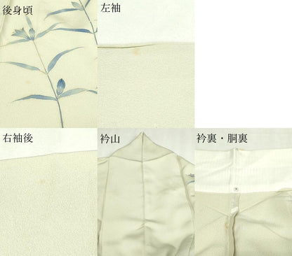 平和屋着物▽訪問着　単衣　枝花文　金彩　正絹　逸品　DABG9541sf