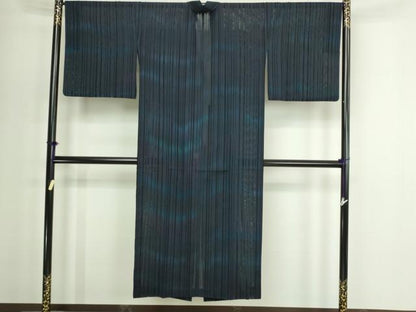 平和屋着物▽道中着　スリーシーズン　春夏秋　塵除け　間道　正絹　逸品　DABG9548sf