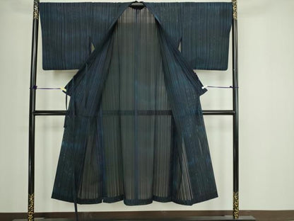 平和屋着物▽道中着　スリーシーズン　春夏秋　塵除け　間道　正絹　逸品　DABG9548sf