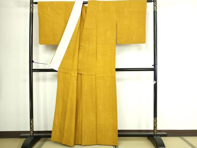 平和屋着物▽上質な紬　単衣　間道　正絹　逸品　DABG9553sf