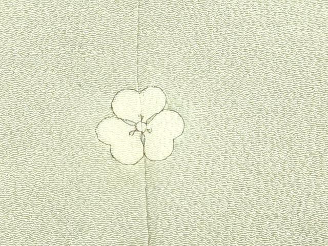 平和屋着物▽上質な色無地　単衣　柳鼠色　鬼しぼ縮緬　正絹　逸品　DABG9554sf