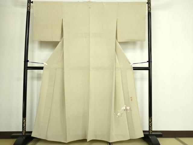 平和屋着物▽京加賀友禅　百貫達雄監修　色留袖　単衣　枝花文　正絹　逸品　DABG9555sf