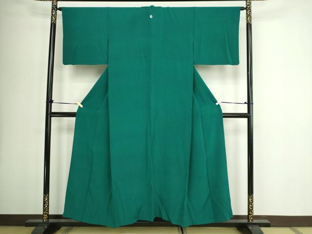 平和屋着物▽上質な色無地　単衣　鉄色　正絹　逸品　DABG9563sf