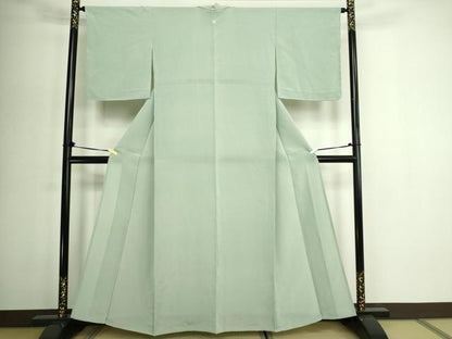 平和屋着物▽上質な色無地　単衣　千草鼠色　正絹　逸品　未使用　DABG9575sf