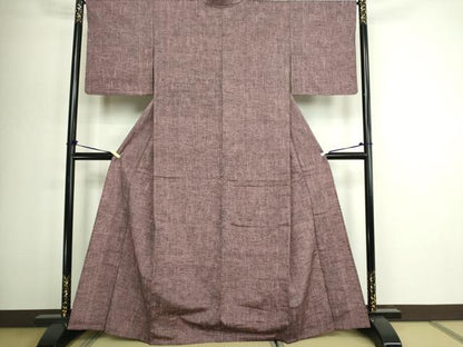 平和屋着物▽上質な紬　単衣　霞文　正絹　逸品　DABG9582sf