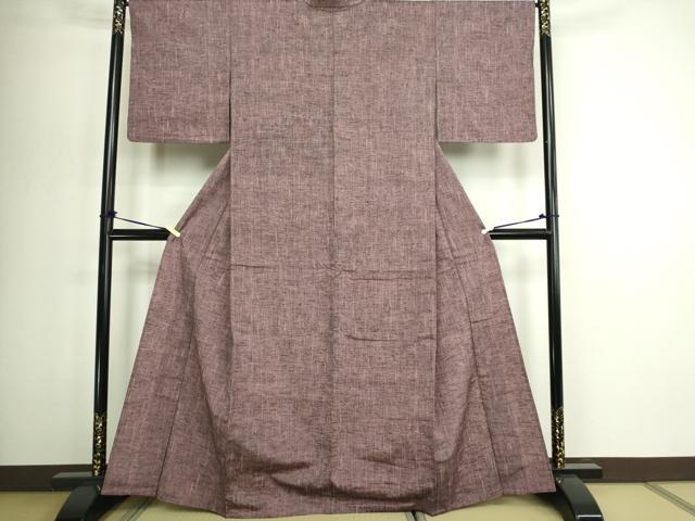 平和屋着物▽上質な紬　単衣　霞文　正絹　逸品　DABG9582sf