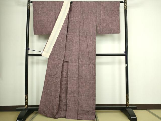 平和屋着物▽上質な紬　単衣　霞文　正絹　逸品　DABG9582sf