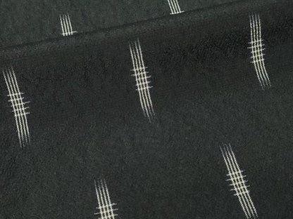平和屋着物▽上質なお召　単衣　絣文様　黒地　正絹　逸品　DABG9583sf