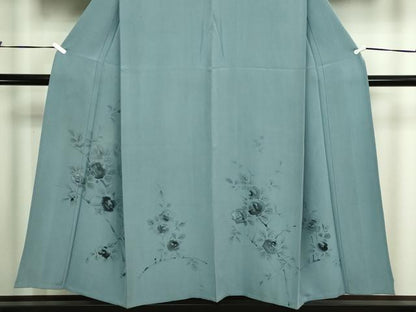 平和屋着物▽訪問着　単衣　刺繍　枝花文　正絹　逸品　DABG9584sf