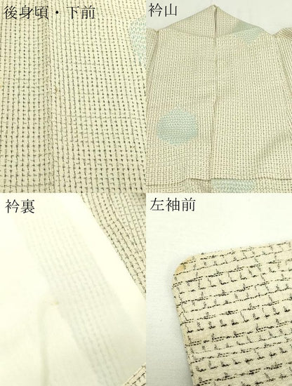 平和屋着物▽本塩沢　単衣　亀甲文　正絹　逸品　DABG9589sf