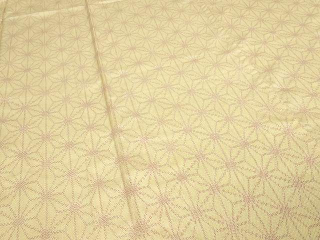 平和屋着物▽上質な紬　単衣　麻の葉文　正絹　逸品　DABG9610sf