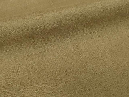 平和屋着物▽結城紬　奥順　はたおり娘　単衣　柿渋袖　国防色　正絹　逸品　DABG9614sf