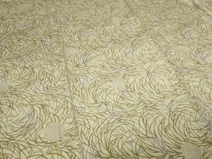 平和屋着物▽上質な小紋　単衣　手おり紬　唐草文　反端付き　正絹　逸品　DABG9616sf