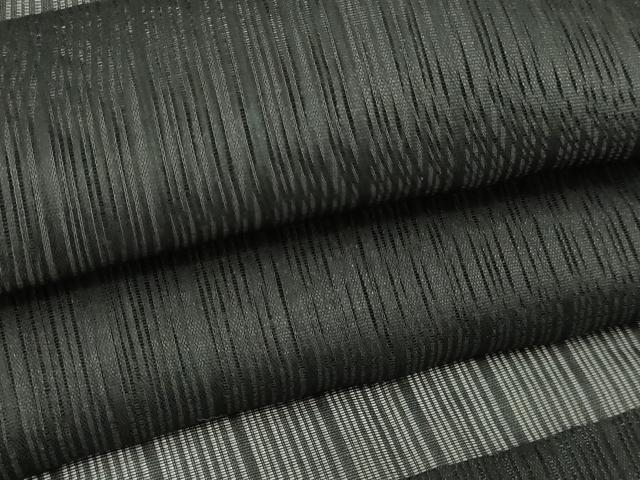 平和屋着物▽羽織　スリーシーズン　春夏秋　塵除け　二重紗　縞　黒地　三越扱い　正絹　逸品　DABG9617sf