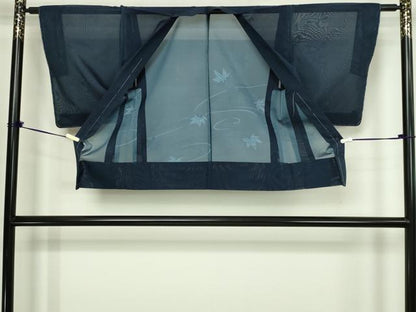 平和屋着物▽羽織　スリーシーズン　春夏秋　塵除け　流水舞葉文　正絹　逸品　DABG9618sf