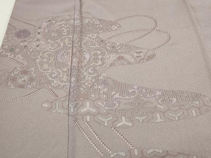 平和屋着物▽中国三大刺繍　汕頭刺繍　スワトウ刺繍　総刺繍　訪問着　単衣　鳳凰更紗花文　正絹　逸品　DABG9623sf