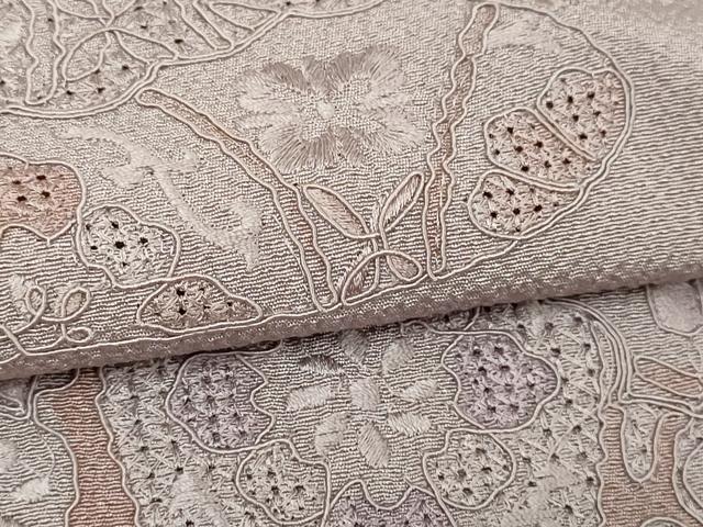 平和屋着物▽中国三大刺繍　汕頭刺繍　スワトウ刺繍　総刺繍　訪問着　単衣　鳳凰更紗花文　正絹　逸品　DABG9623sf