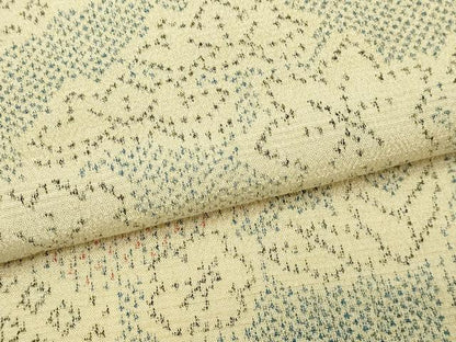 平和屋着物▽本塩沢　単衣　草花文　正絹　逸品　DABG9630sf