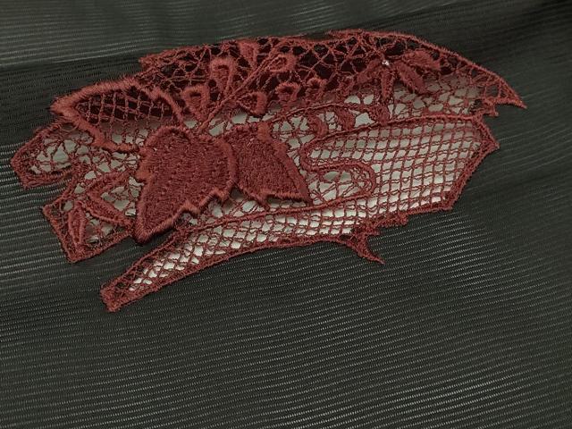 平和屋着物▽羽織　スリーシーズン　春夏秋　塵除け　ドロンワーク　草花文　黒地　正絹　逸品　DABG9633sf